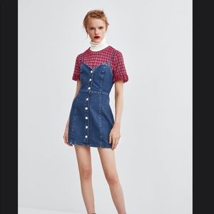 NWT Zara Stretch Denim Mini Dress